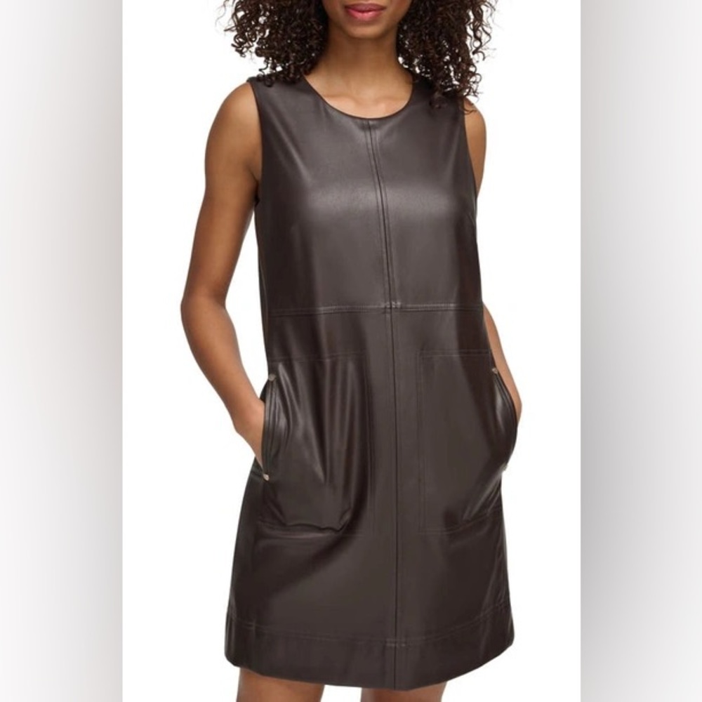 Tommy Hilfiger Faux Leather Shift Dress